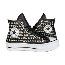 CONVERSE PLATFORM PELLE NERA