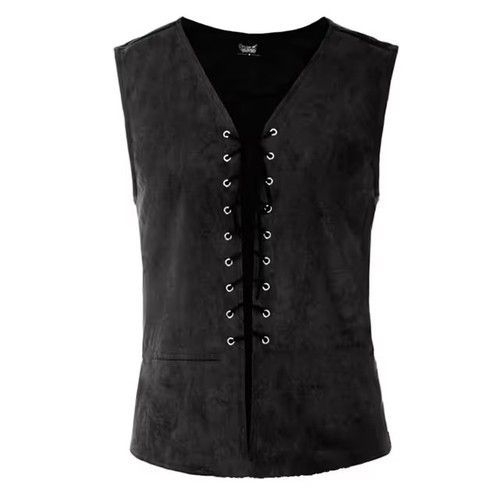 Gilet nero similpelle - , x