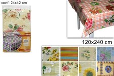 TOVAGLIA PLASTIFICATA 120X240 CM. CERATA CUCINA COPRITAVOLO 10 DISEGNI DIVERSI.