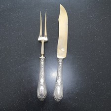 POSATE PER LA CARNE Argento 800 ANTICHE FORCHETTONE E COLTELLONE
