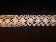 NASTRO TRINA PIZZO MERLETTO UNCINETTO ALTEZZA 3,5 CM BIANCO COTONE VENDITA A MT