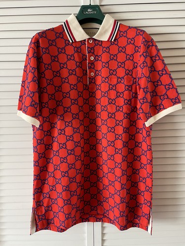 Polo gucci rosso piquet - gg, in
