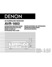 Denon AVR-1603 AV Surround Receiver Owners Manual