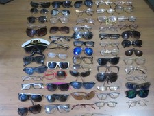 enorme lotto stock collezione di OCCHIALI DA VISTA SOLE VINTAGE metallo plastica