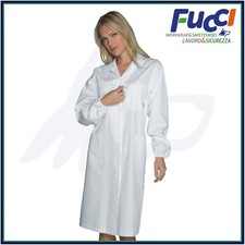 CAMICE DA LAVORO DONNA LABORATORIO BIANCO COTONE PER MEDICO DOTTORE FARMACISTA 