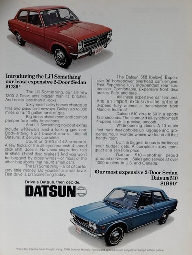 Datsun vintage print - ad, !!