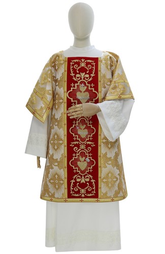 Dalmatica romana crema rossa - dalmatica, crema/rossa
