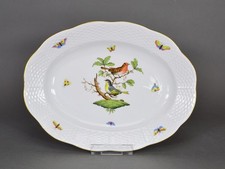 Herend Rothschild gr. ciotola ovale uccello uccello insetto porcellana porcellana bowl