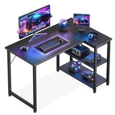 Coleshome Scrivania Gaming 100x70cm Scrivania Angolare con Ripiano Portaoggetti