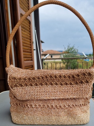 Borsa beige marrone - beige, uncinetto