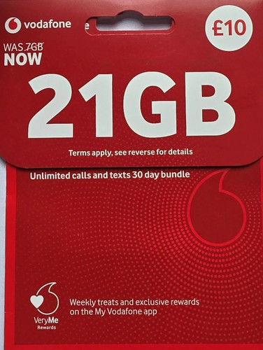 Scheda sim vodafone 10 7 - scheda,