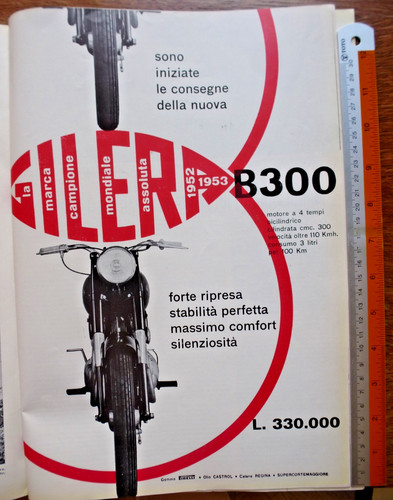 Pubblicità 1954 gilera b300 - pubblicità,