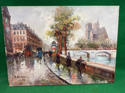 Quadro dipinto olio - ad, parigi