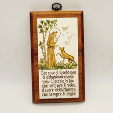 Piastrella ceramica San Francesco Marazzi Sassuolo vintage amore di Dio amore di una madre