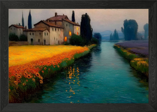 Quadro paesaggio toscano con - paesaggio,