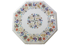 18 Zoll italienisches achteckiges weißes Marmor-Sofa-Mitteltischplatte handge...