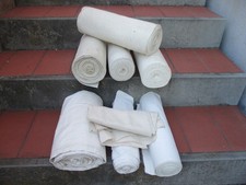 LOTTO ROTOLI DI PANNO TESSUTO A TELAIO LINO CANAPA COTONE MONASTERO EPOCA 1800