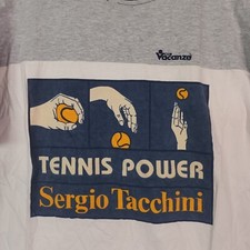 RARISSIMA STAFF CLUB VACANZE TENNIS POWER SERGIO TACCHINI M T-SHIRT BIG PRINTING