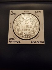 Moneta argento 5 lire 1870