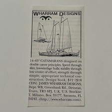 James Wharram Designs Greenbank Rd T Miliano Sarasota FL pubblicità vintage SAI6-S15