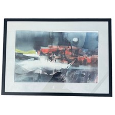 🎨 Quadro acquerello astratto bianco Chris incorniciato 22x28 moderno vintage firmato