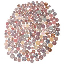  250 pezzi pulsanti in legno rotondi chiusura vintage stampa fai da te bottoni