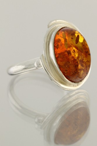 Anello argento ambra - argento,