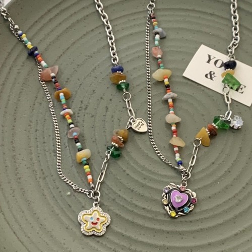Collana perline multicolore - di,
