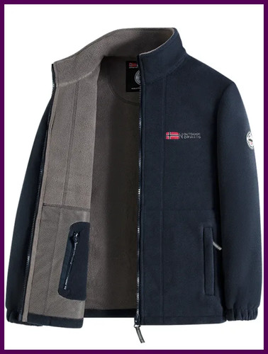 Giacca blu navy - pile, zip