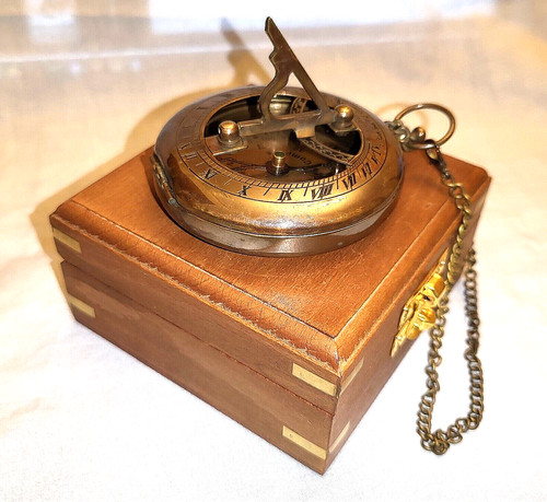Sun dial pocket watch brass - dial,