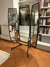 Specchio Da Atelier Sartoria Sarto Vintage Metallo Tre Ante Luce  Design Terra