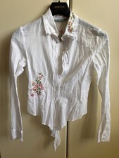 Maglietta Donna 40 S Guess By Marciano Maniche Lunghe Camicetta Bottoni Leggera