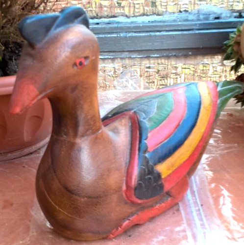 Scultura legno anatra - anatra,