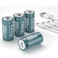 Batteria 4 USB-C C Litio Ricaricabile 1.5V 3600mWh Batterie Ricaricabili C 