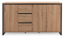 Lentini madia 160 x 40 cm rovere artigianale e grigio antracite 002901