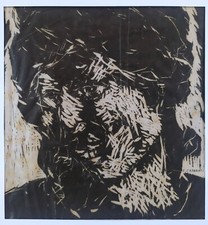 Felice Casorati Volto di Donna 1930 Gipsografia Grafica su Carta Cinese firmata