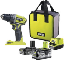 Trapano elettrico avvitatore con doppia batteria litio 18V 2.0 4.0 ah Ryobi