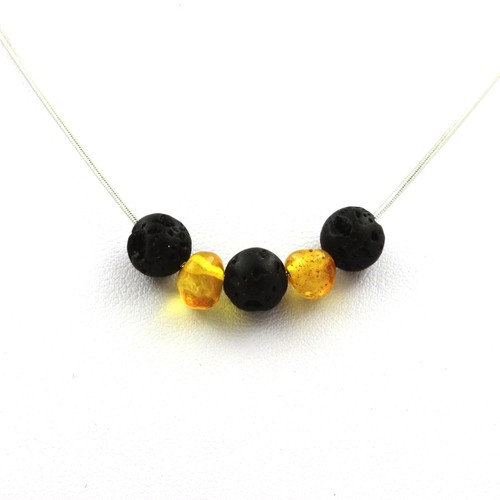 Collana perle lava - perle, mm