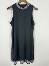 Abito Tiana B nero impreziosito scollo senza maniche tubino 14 perline cocktail party