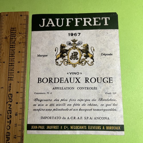 vino bordeaux 1967