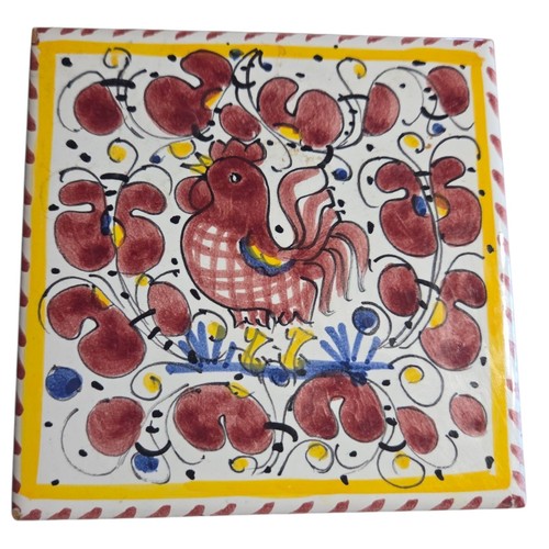 Piastrella gallo rosso deruta - rosso,