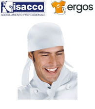 Isacco BANDANA Bianca Lavoro Unisex in Cotone Cucina Divisa Ristorazione Cuoco