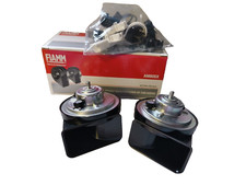 COPPIA TROMBE CLACSON FIAMM AM80S 12V AUTO VEICOLI COMMERCIALI + RELE' + STAFFE