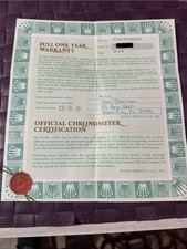 Garanzia Submariner Warranty Paper 16613 Documento Original Genuine