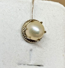 FERMACRAVATTA VINTAGE PERLA NATURALE MONTATA A CORONA IN METALLO PL ORO GIALLO