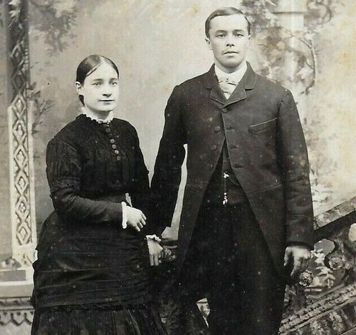 Cabinet card photo man - photo, woman