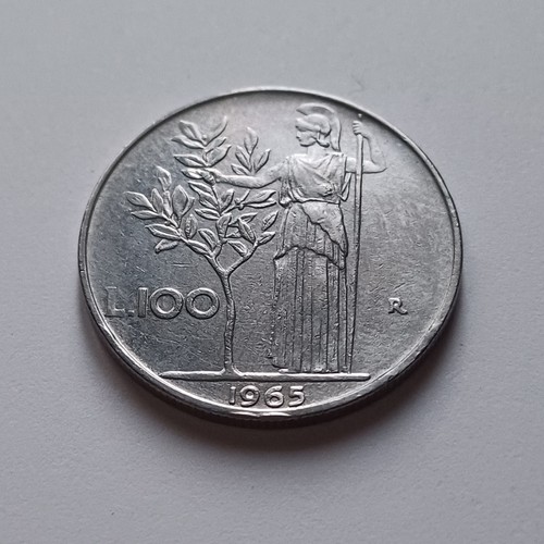 Moneta 100 lire - lire, 1965