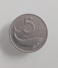 Italia - 5 Lire 1955 - Delfino