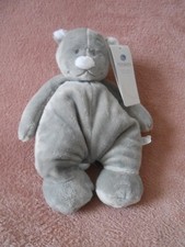 Doudou peluche ours gris blanc