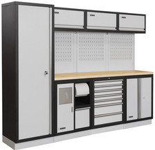 ARREDAMENTO ALLESTIMENTO MODULARE PER OFFICINA GARAGE FERVI  MOBILI ATTREZZI